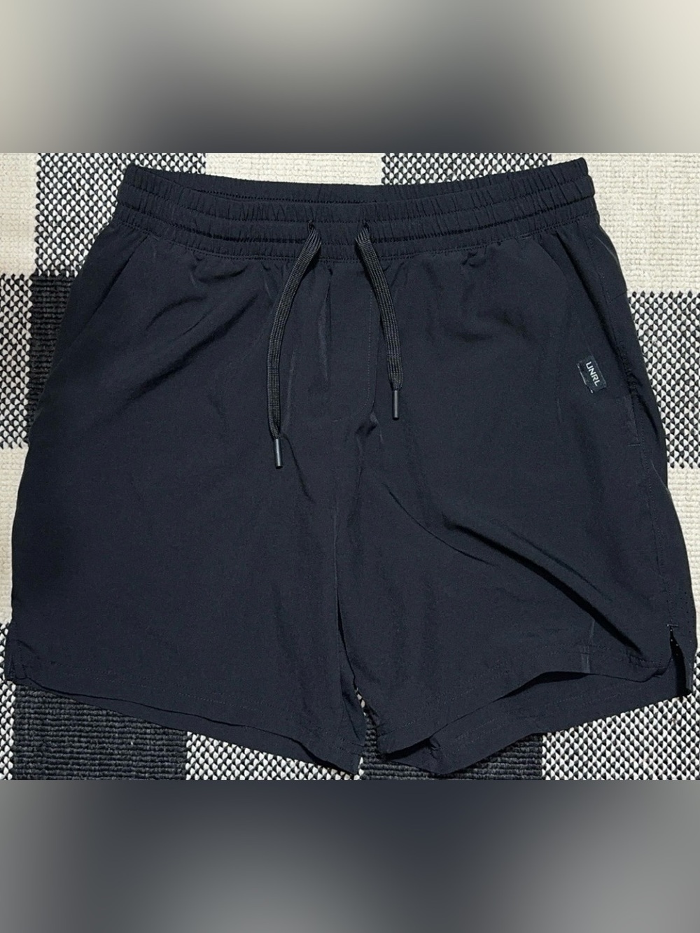 UNRL Men's Black Athletic Shorts